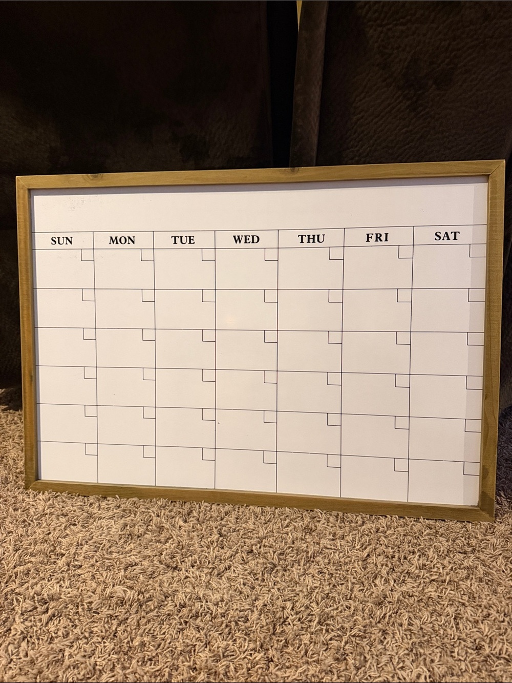 Framed Monthly Dry-Erase Calendar Board - Home Office